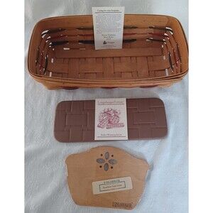 MIXED LOT LONGABERGER WOVEN TRADITIONS BREAD BASKET WARM BRICK SINGLE DIVIDER